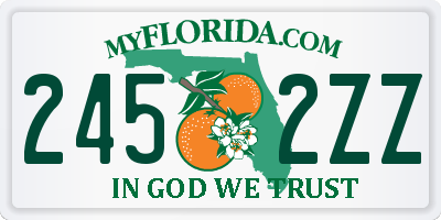 FL license plate 2452ZZ