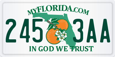 FL license plate 2453AA
