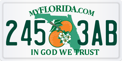 FL license plate 2453AB