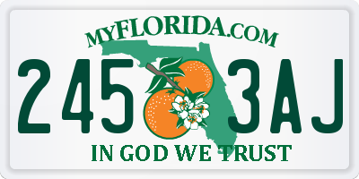 FL license plate 2453AJ