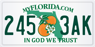 FL license plate 2453AK