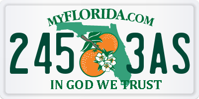 FL license plate 2453AS