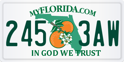 FL license plate 2453AW