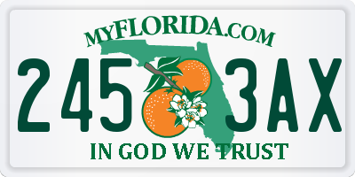FL license plate 2453AX