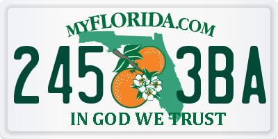 FL license plate 2453BA