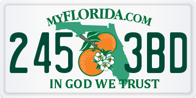 FL license plate 2453BD