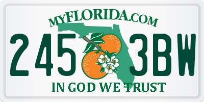 FL license plate 2453BW
