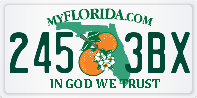FL license plate 2453BX