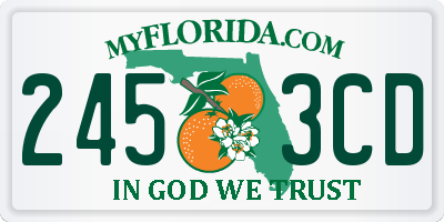 FL license plate 2453CD