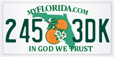 FL license plate 2453DK