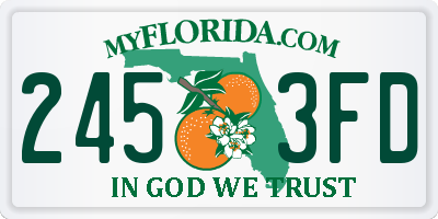 FL license plate 2453FD