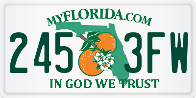 FL license plate 2453FW