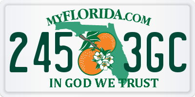 FL license plate 2453GC