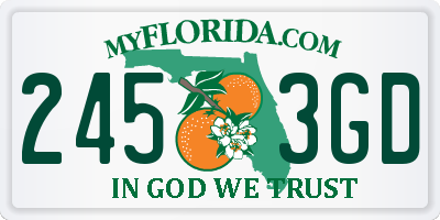 FL license plate 2453GD