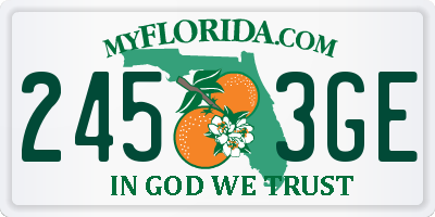 FL license plate 2453GE