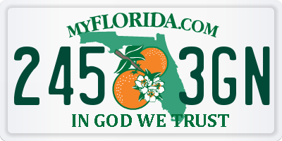 FL license plate 2453GN