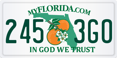 FL license plate 2453GO