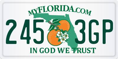 FL license plate 2453GP