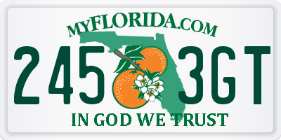 FL license plate 2453GT