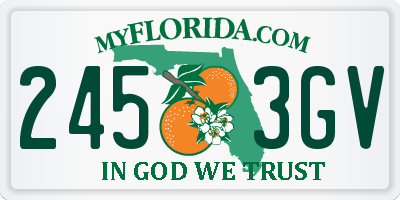 FL license plate 2453GV
