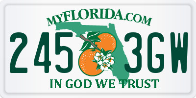 FL license plate 2453GW