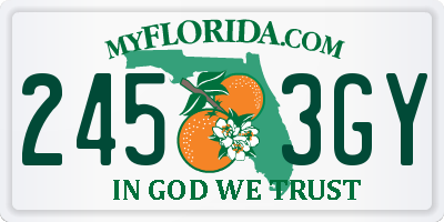 FL license plate 2453GY