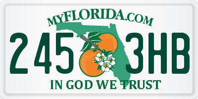 FL license plate 2453HB