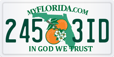 FL license plate 2453ID