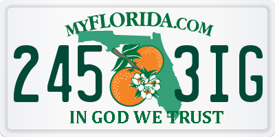 FL license plate 2453IG