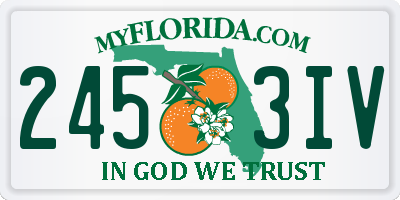 FL license plate 2453IV
