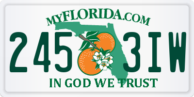 FL license plate 2453IW