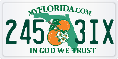 FL license plate 2453IX