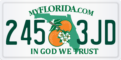 FL license plate 2453JD