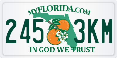 FL license plate 2453KM