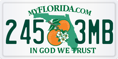 FL license plate 2453MB