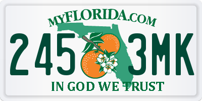 FL license plate 2453MK
