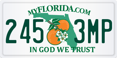 FL license plate 2453MP