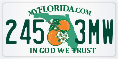 FL license plate 2453MW
