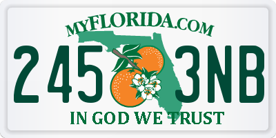 FL license plate 2453NB