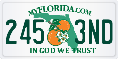 FL license plate 2453ND
