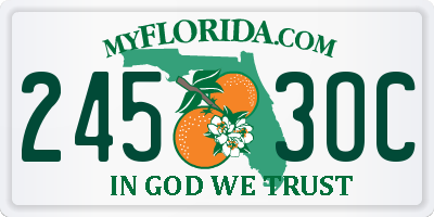 FL license plate 2453OC