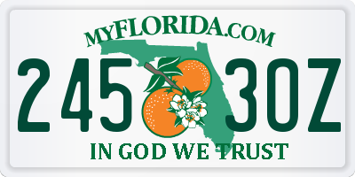FL license plate 2453OZ