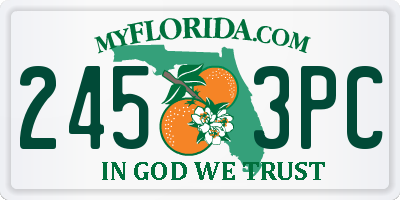 FL license plate 2453PC