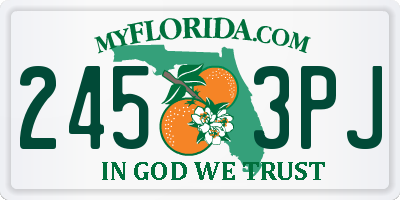 FL license plate 2453PJ