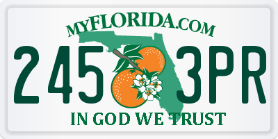 FL license plate 2453PR