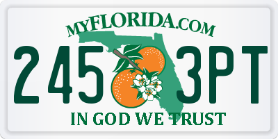 FL license plate 2453PT