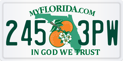 FL license plate 2453PW