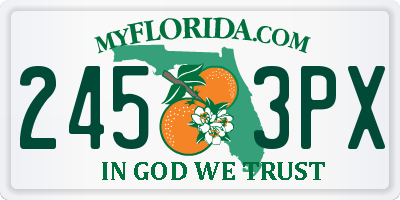 FL license plate 2453PX