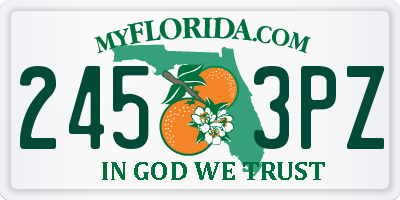 FL license plate 2453PZ