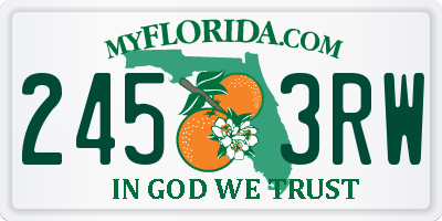 FL license plate 2453RW